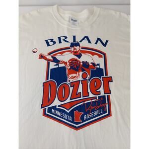 Minnesota Twins Brian Dozier Men's Graphic Printed White Basebal T-Shirt XL